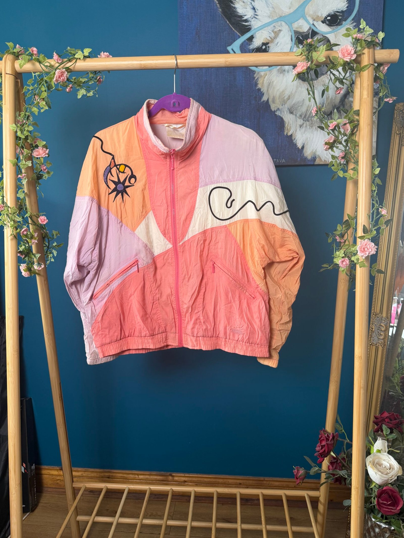 Vintage Pastel Colour Block Shell Jacket