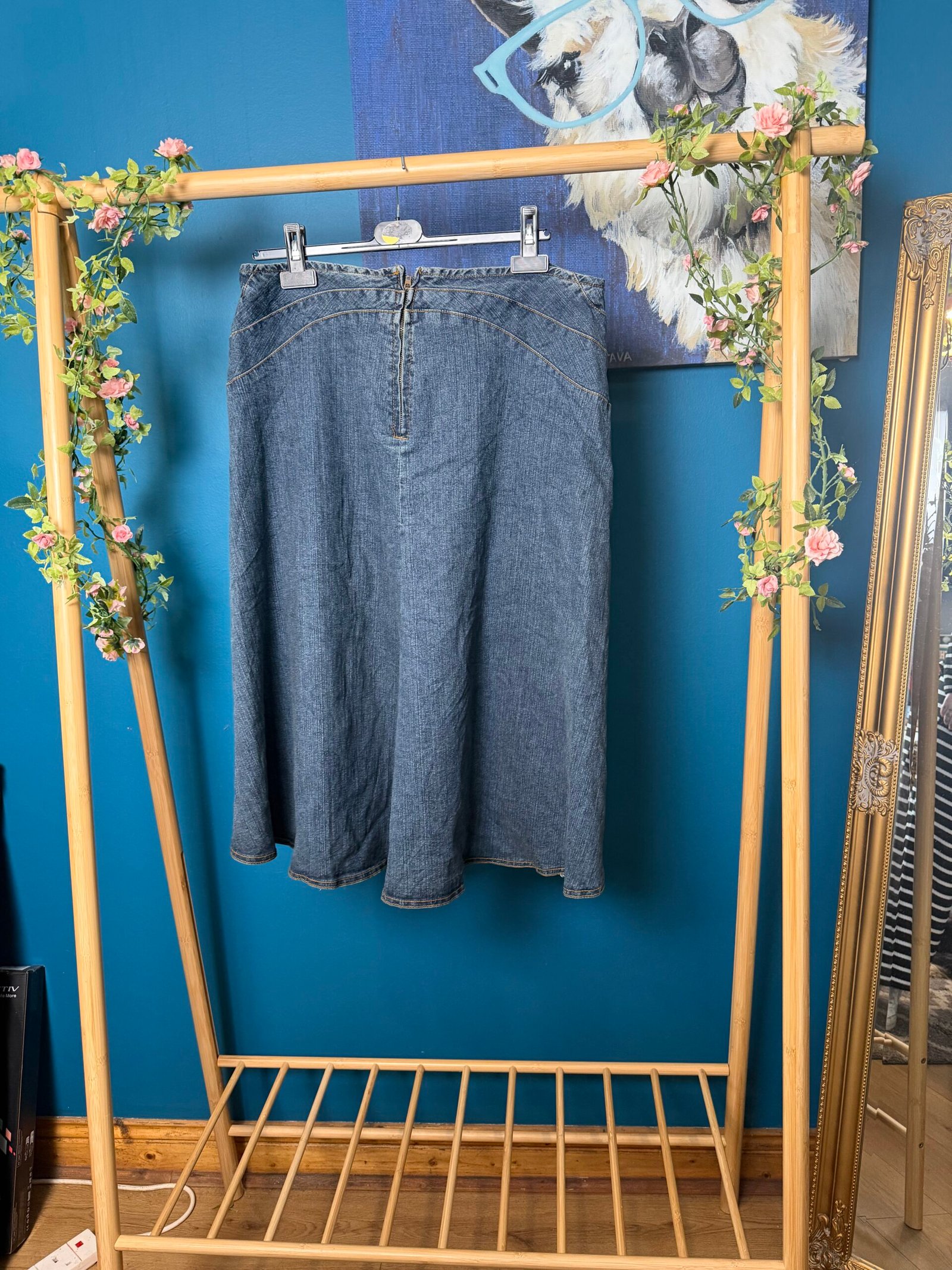 Vintage Denim Panel Skirt - Image 2