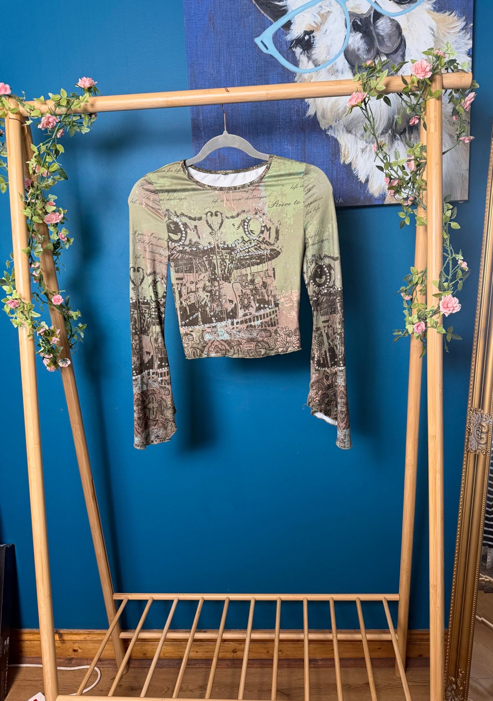 Vintage Graphic Long-Sleeve Top