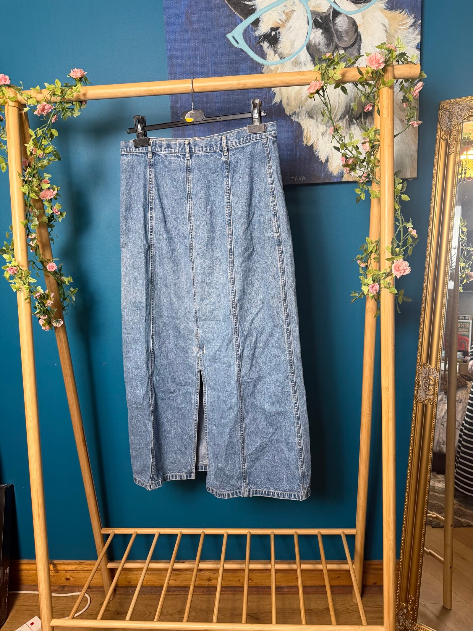 Vintage Denim Midi Skirt - Image 2