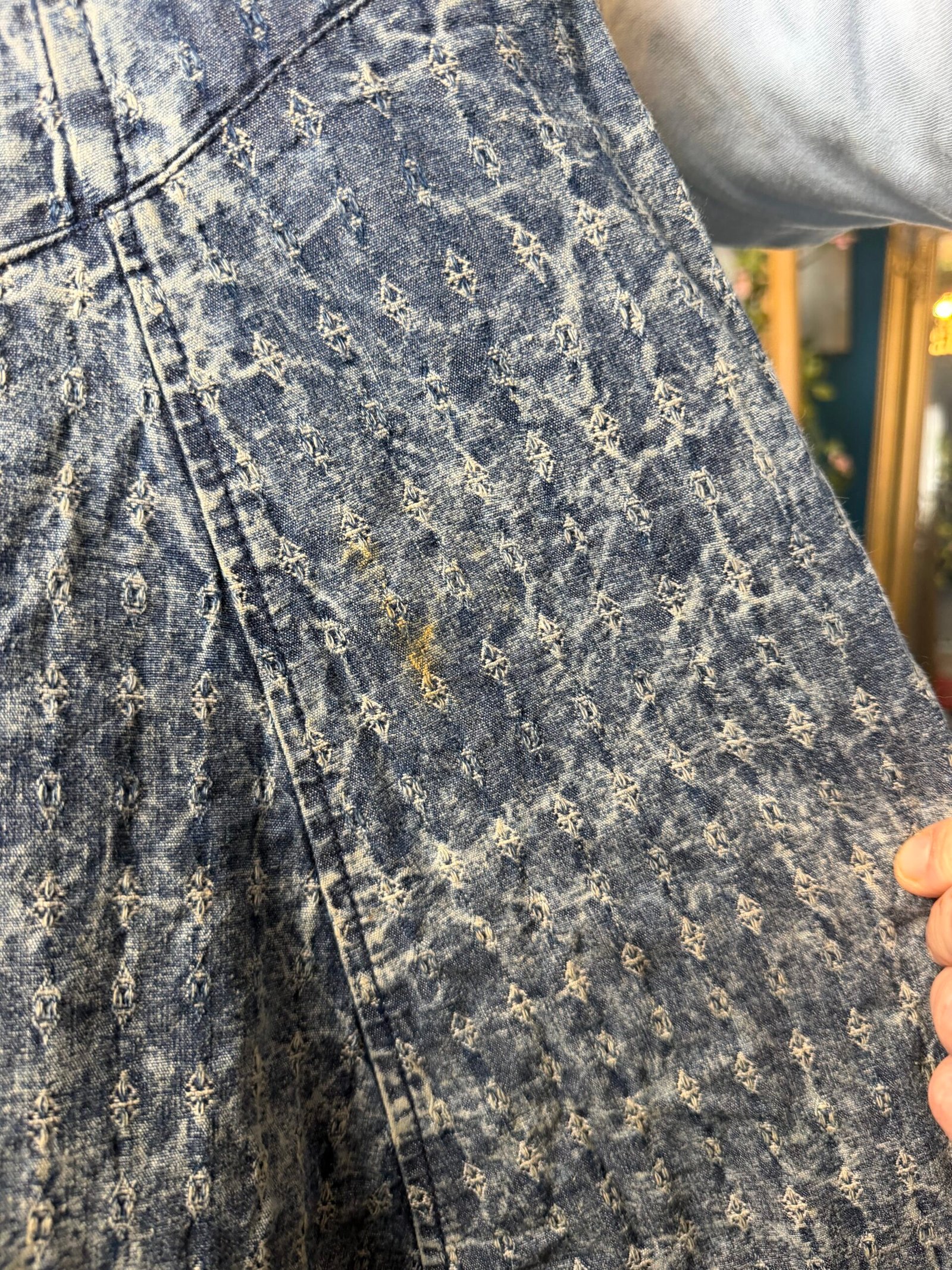 Vintage Acid-Wash Denim Maxi Skirt - Image 3
