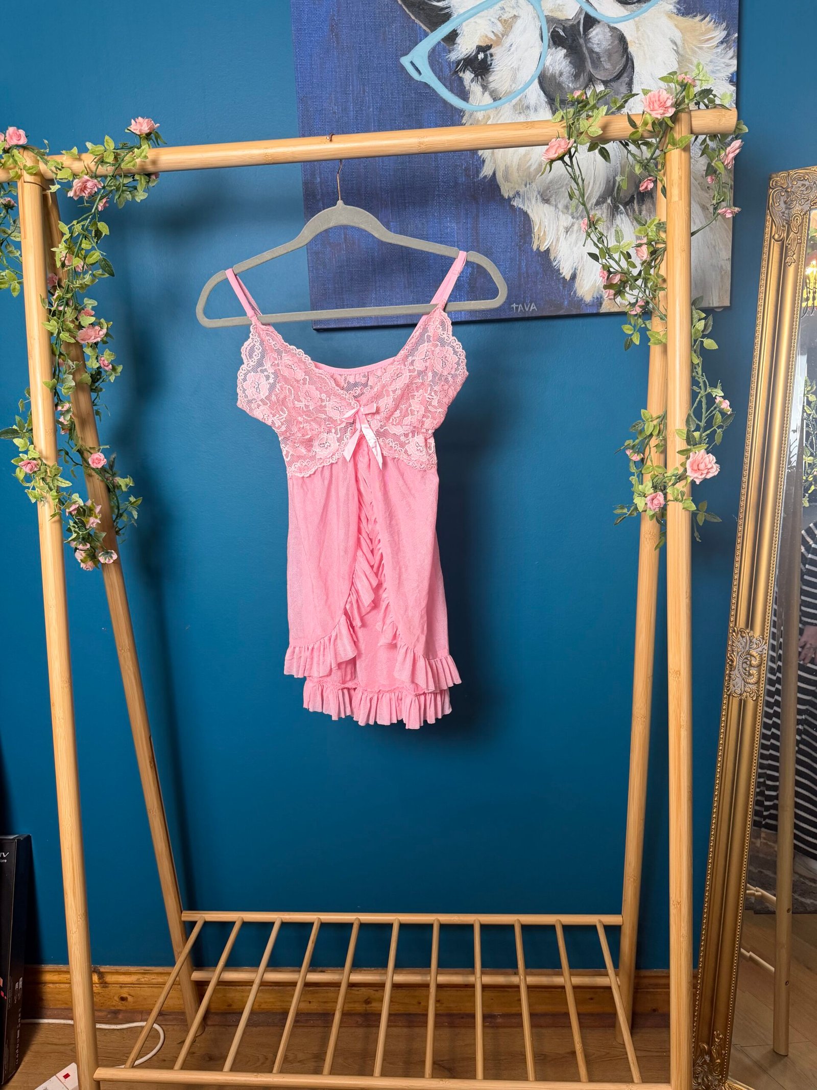 Vintage Pink Lace Cami Top