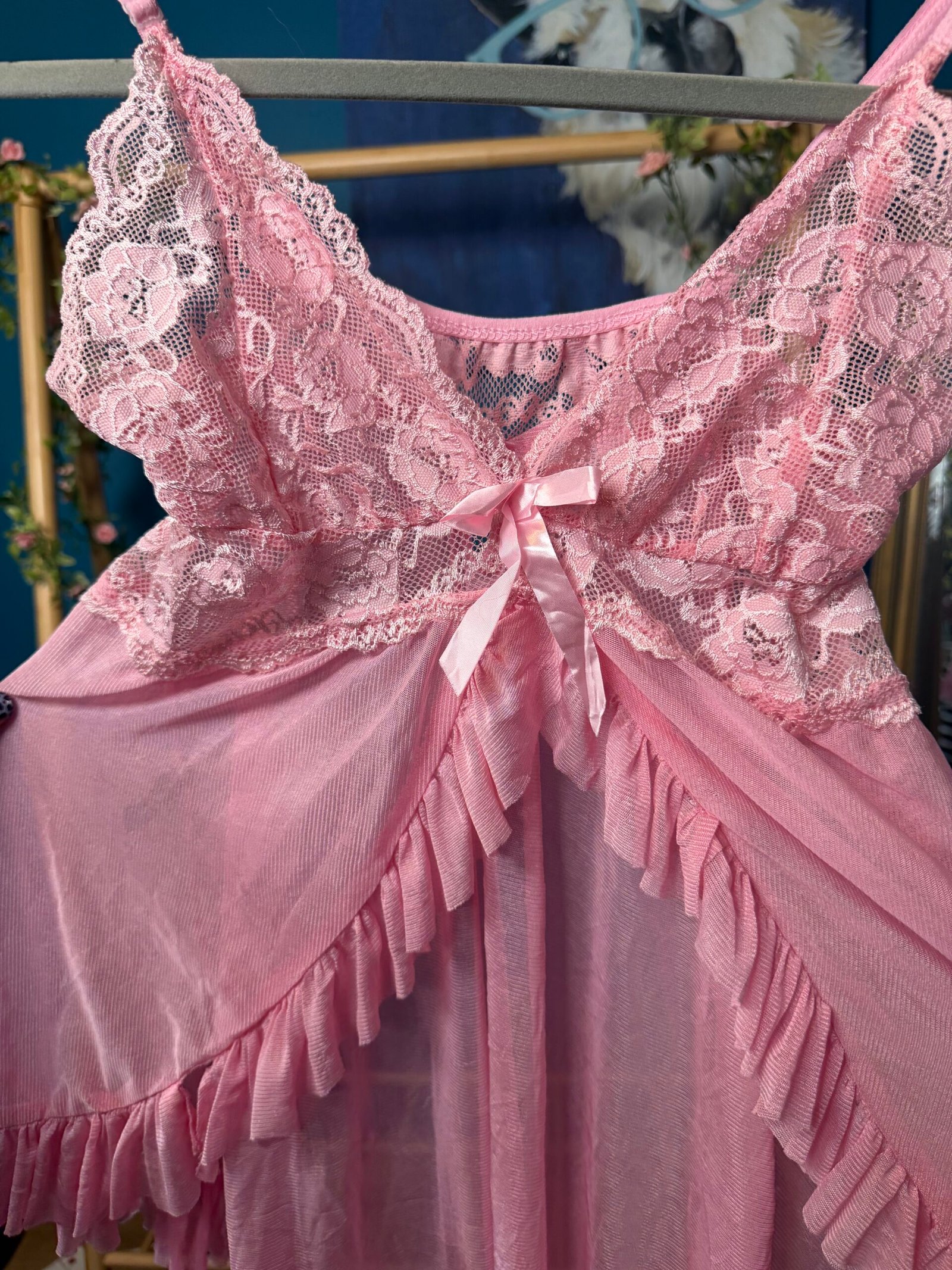 Vintage Pink Lace Cami Top - Image 3